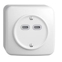 Presa AP USB 18W 2×tipo C Feller STANDARDdue QX54 230V 3600mA bianco