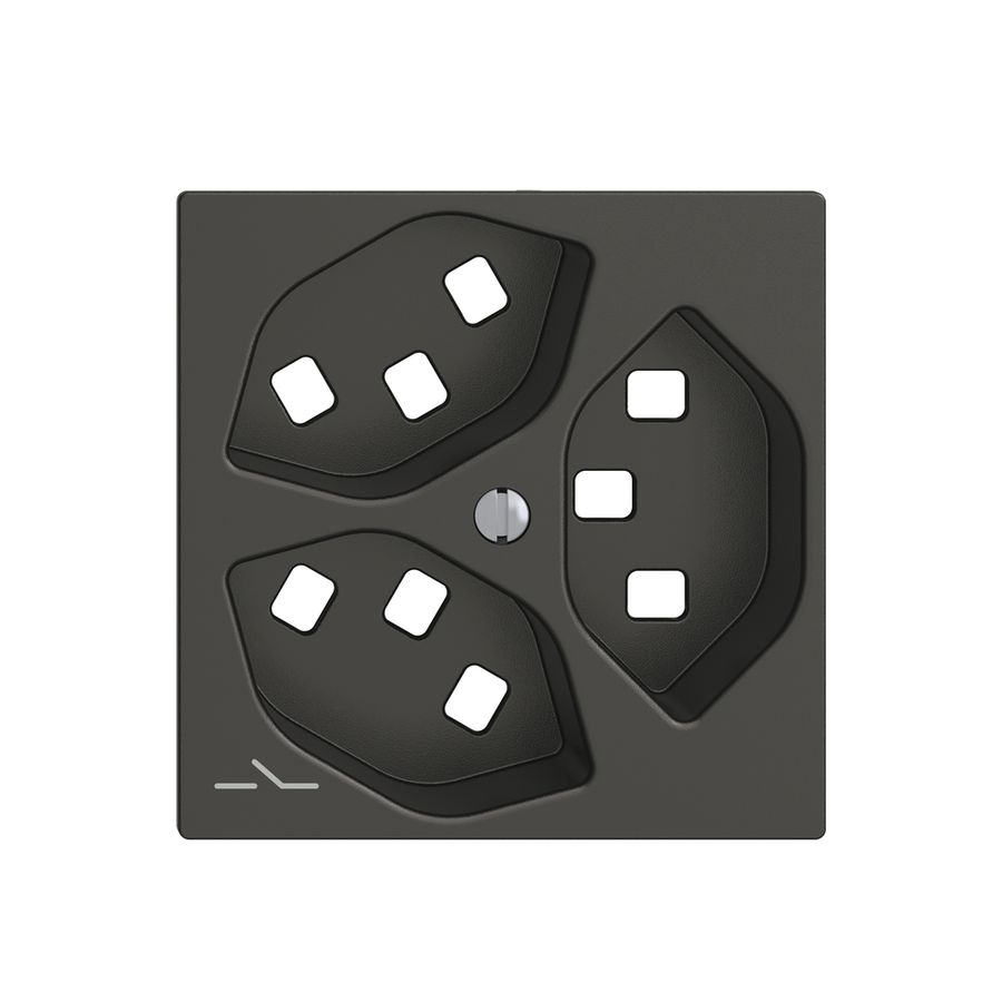 Kit montaggio Feller EDIZIOdue, per presa 3×T23 1×separato, nero