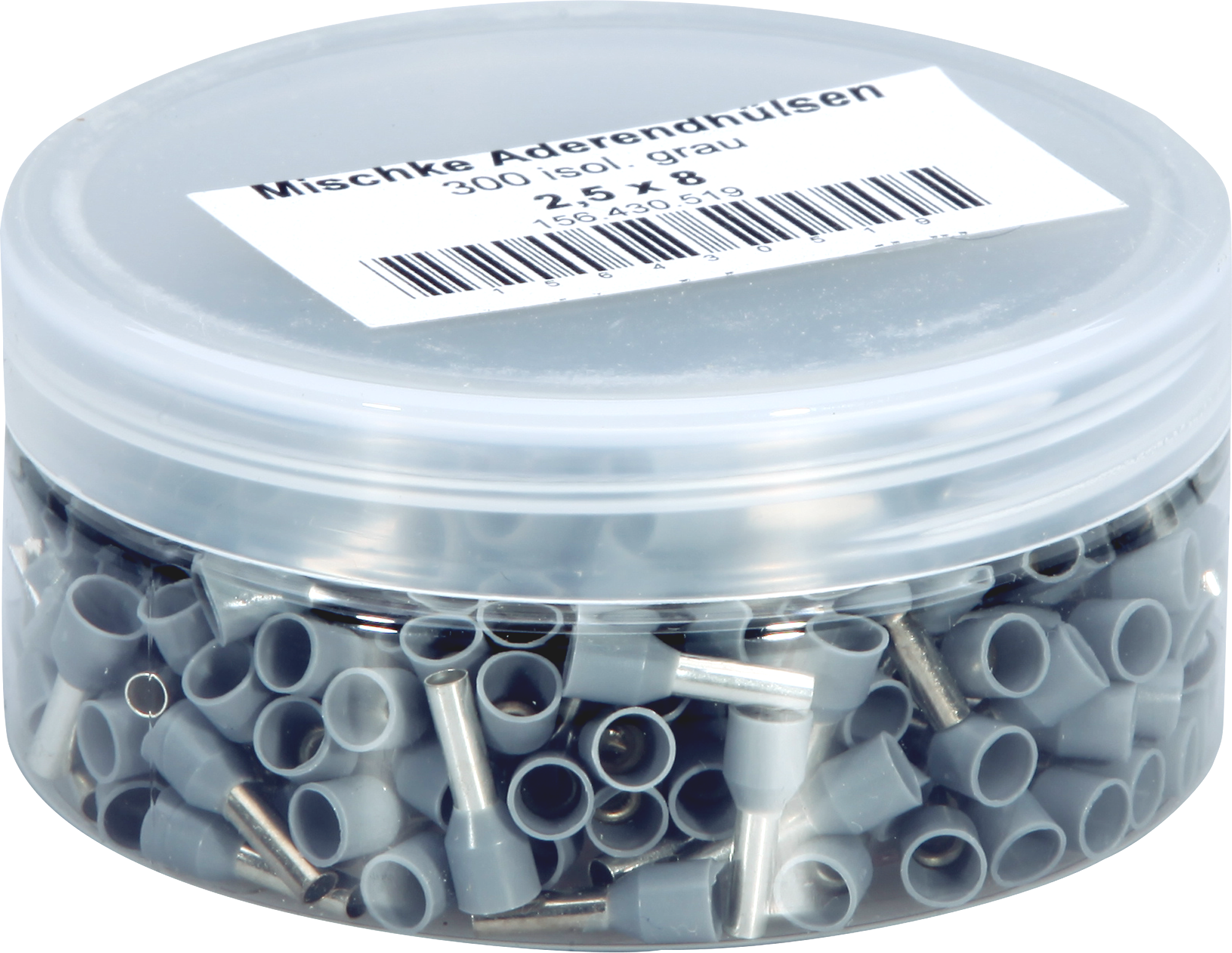 Aderendhülse Mischke IE DIN 2.5mm²/8mm Cu-verzinnt isoliert grau