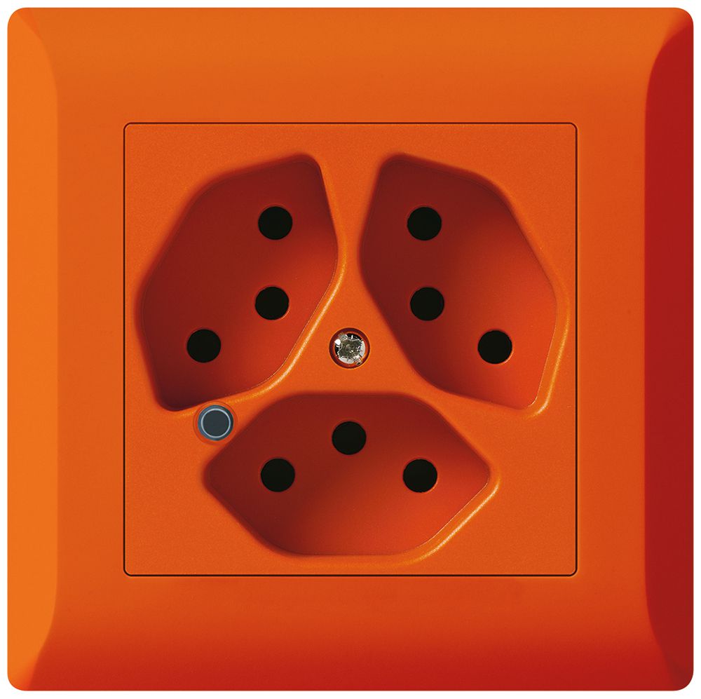 Presa INC Hager kallysto.line 3×T13 illuminato C arancione