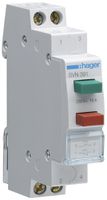 Poussoir INC Hager 16A 230V 1F 1 ouvreur 0 inverseur bouton rouge/vert 1UM