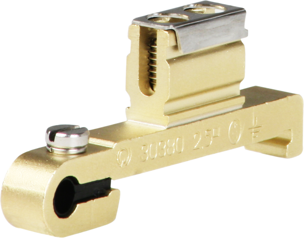 Morsetto di terra componibile Woertz 2.5mm² raccordo a vite 1×1 guida DIN 35mm