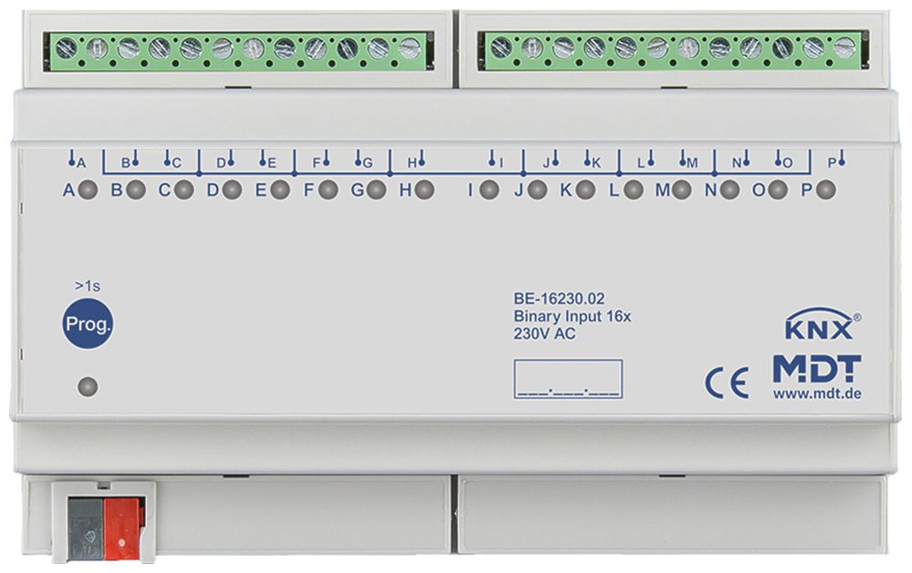 REG-Binäreingang KNX MDT BE-16230.02 16-Kan 230VAC 8TE