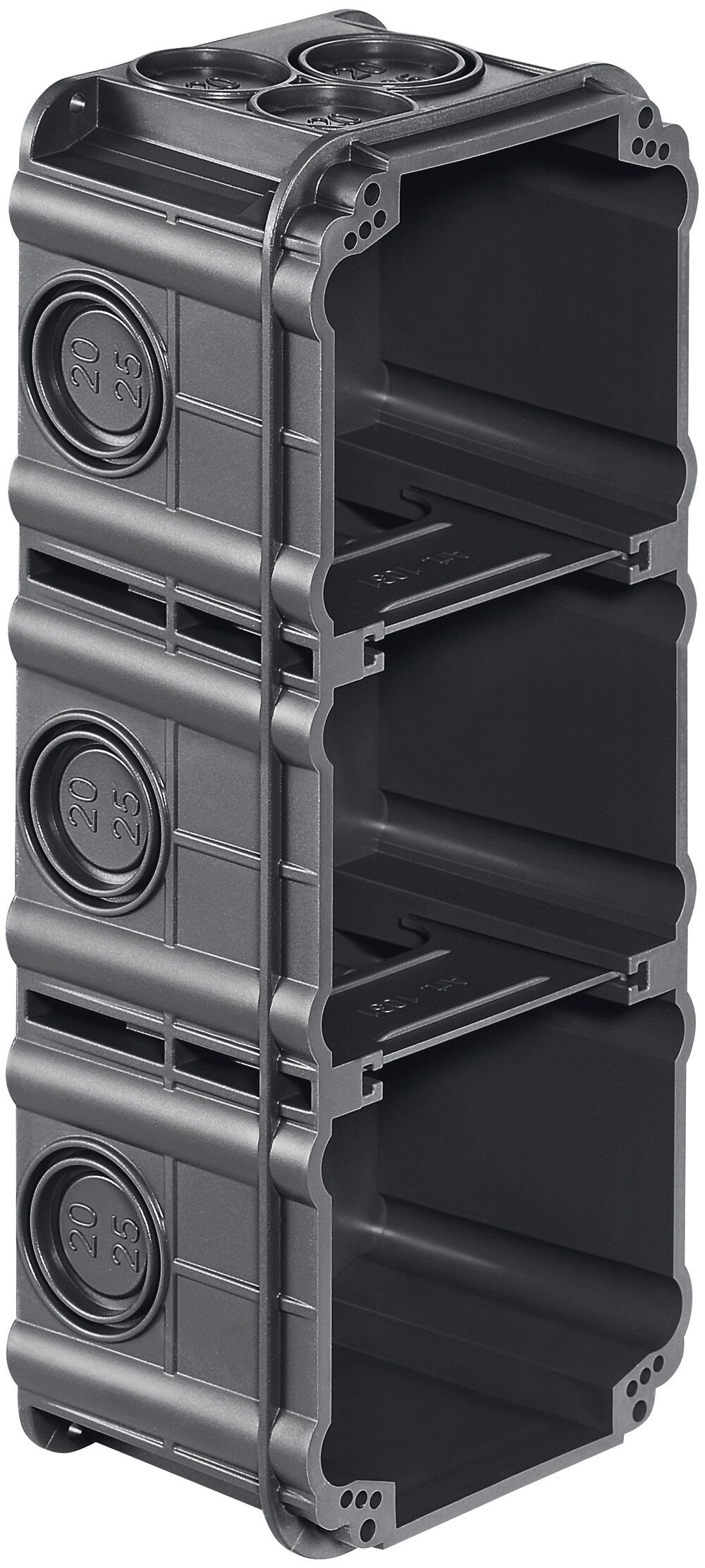 UP-Einlasskasten HSB Basic, Betondose, 3×1, 188×70×52 mm