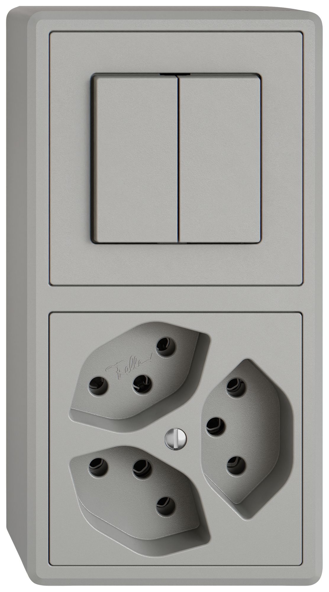 AP-Kombination EDIZIO.liv SNAPFIX® 2×1 140×74mm Schema 1/3+3/1L+3×T13 hellgrau