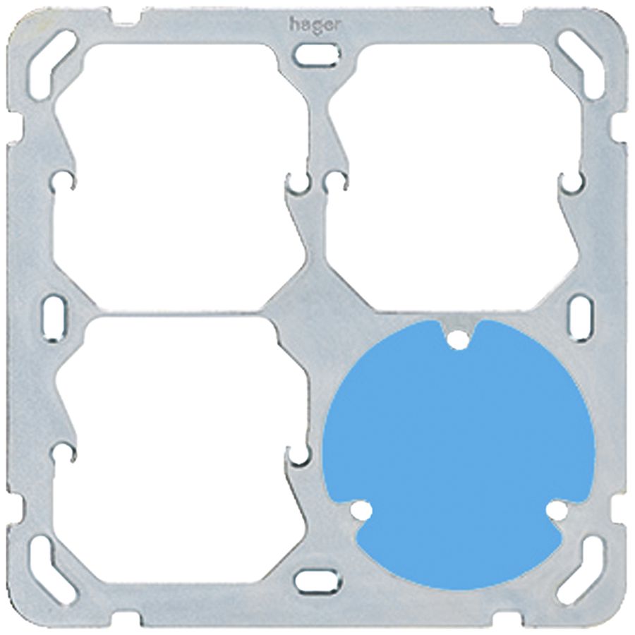 Befestigungsplatte Hager Gr.2×2 3×52 + 1×3P 137×137 mm alu