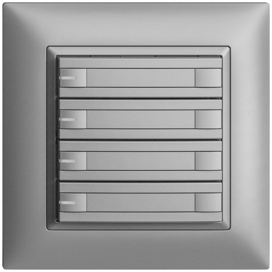 Poussoir ENC KNX 4× EDIZIOdue silver RGB avec LED avec insert papier