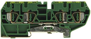 Morsetto di terra componibile Woertz 0.5…2.5mm² molla 4×1 DIN 35mm verde/giallo