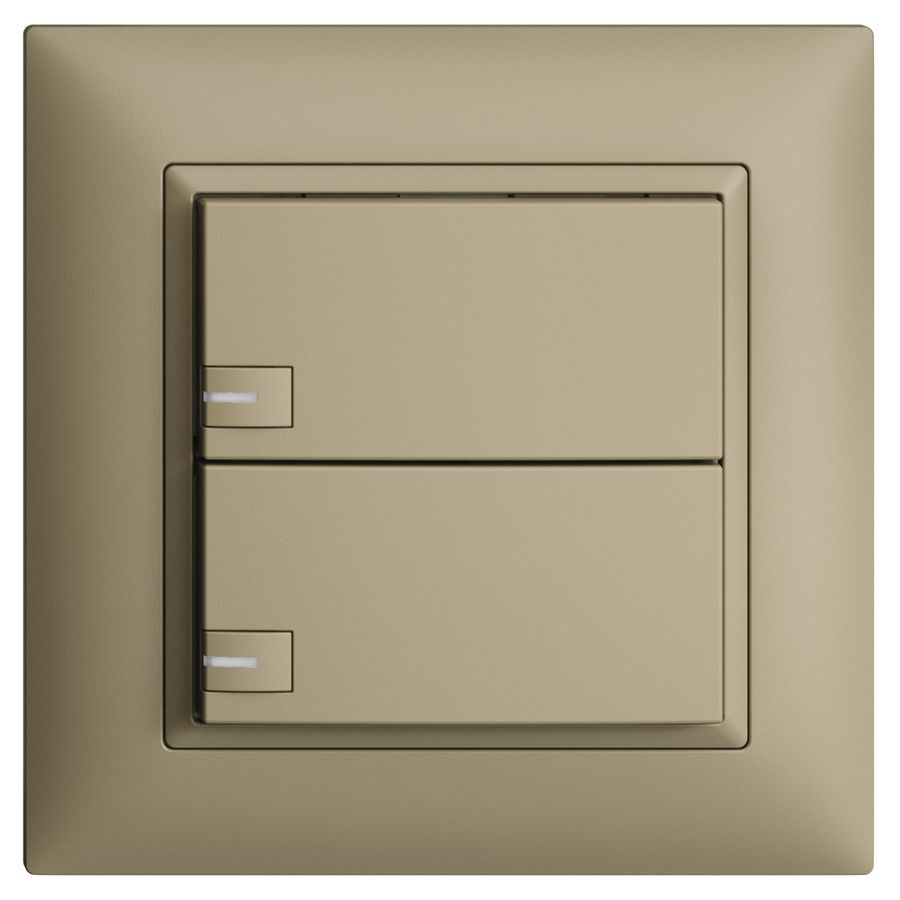 UP-KNX-Taster RGB EDUE FMI, 250mW, m.RGB-LED, 2×Taste, 1×Tastenb., sa