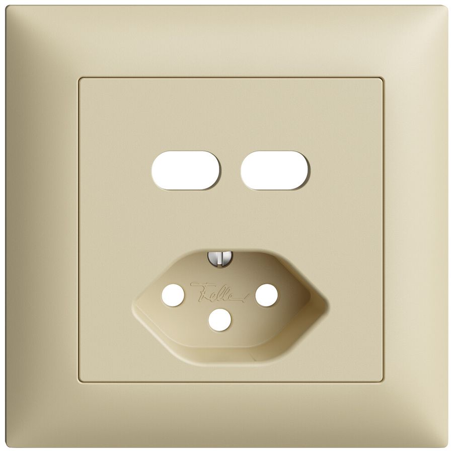 UP-Montageset Feller EDIZIOdue für Steckdose USB 2×Typ C + Typ 13 vanille