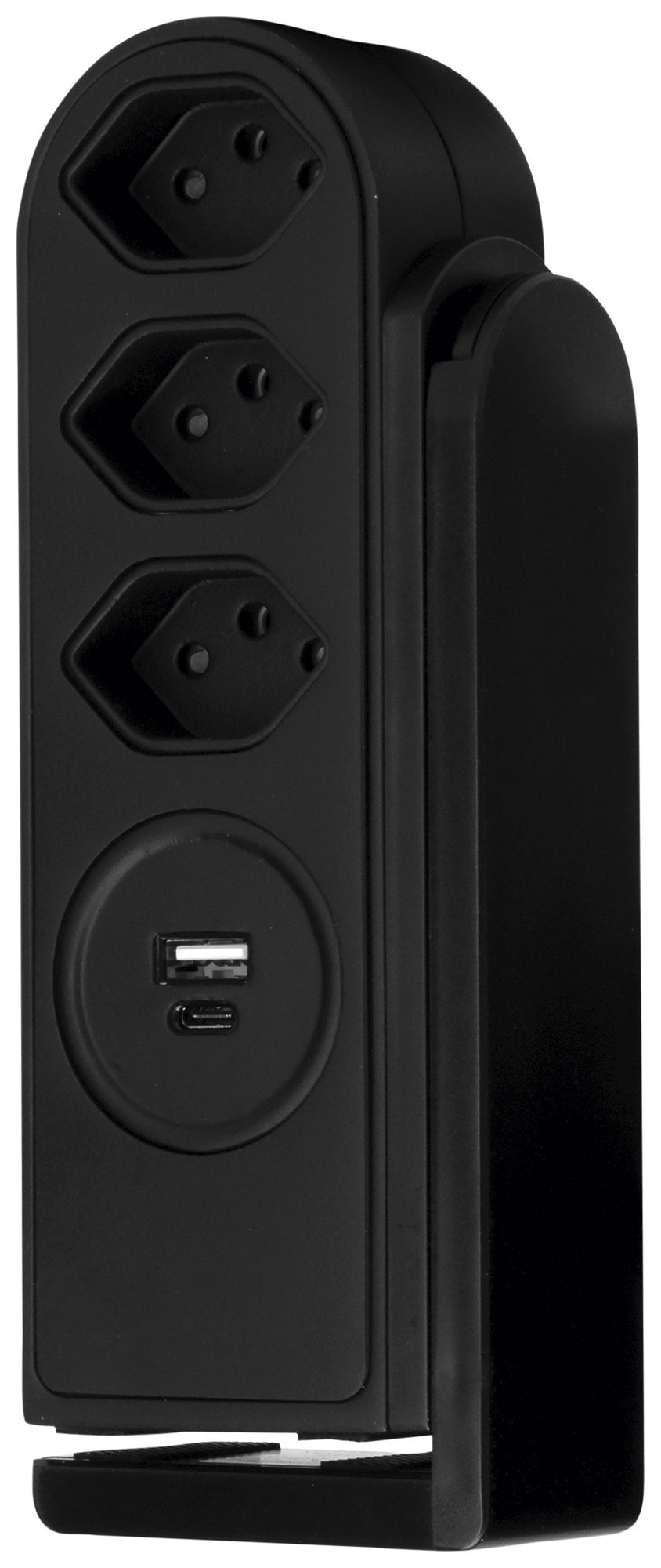 Prise multiple Steffen CLAMP 3×T13 1×USB-A 1×USB-C 1.5m noir