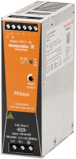 Schaltnetzgerät Weidmüller Connect Power PRO ECO 120W 24V 5A