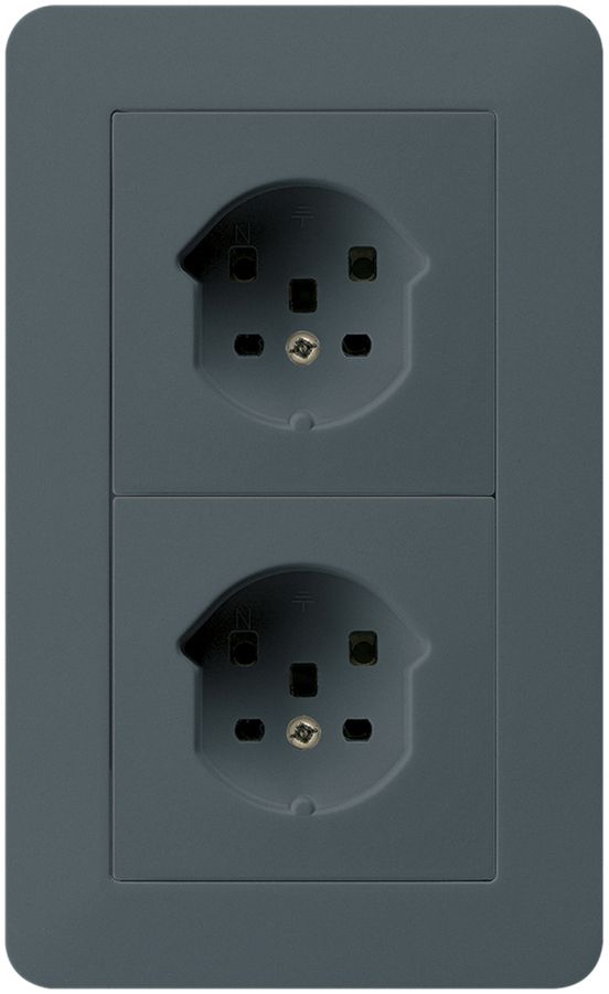 UP-Kombi 2×1 HA kallysto.trend 2×Typ 25 mit Steckklemmen anthrazit