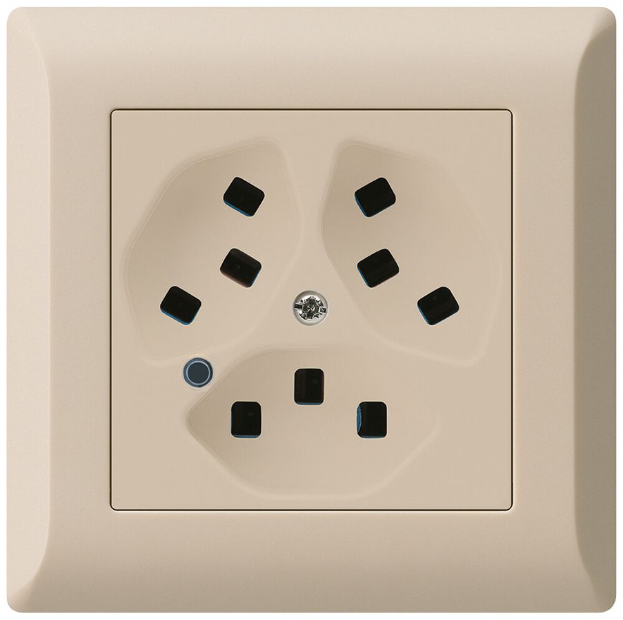 Presa INC Hager kallysto.line 3×T23 illuminato C beige