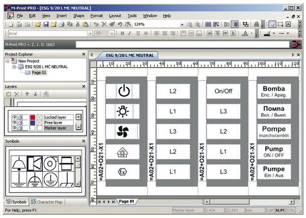 Software di stampa Weidmüller M-PRINT PRO p.marcature
