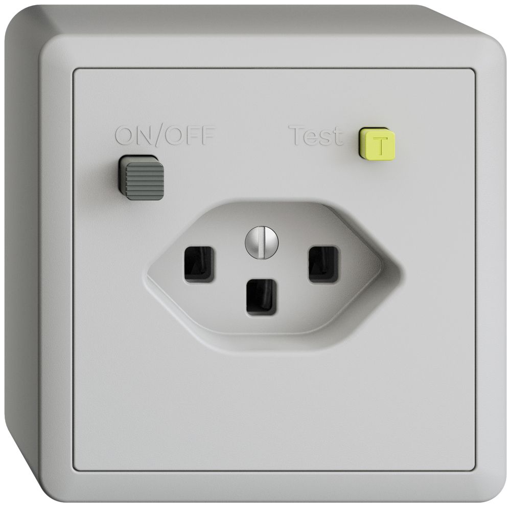 AP-Steckdose EDIZIOdue T23 FI 30mA hellgrau