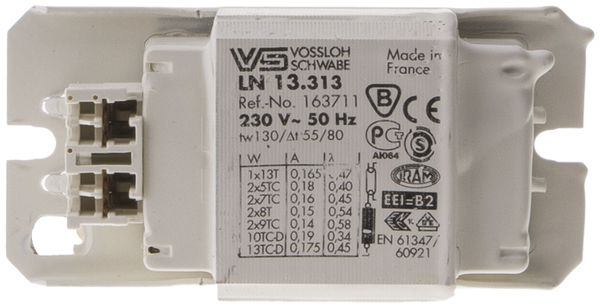 Ballast électromagnetico MH 2×5…9W, 1×10/13W, TC-S, TC-D, TC-T