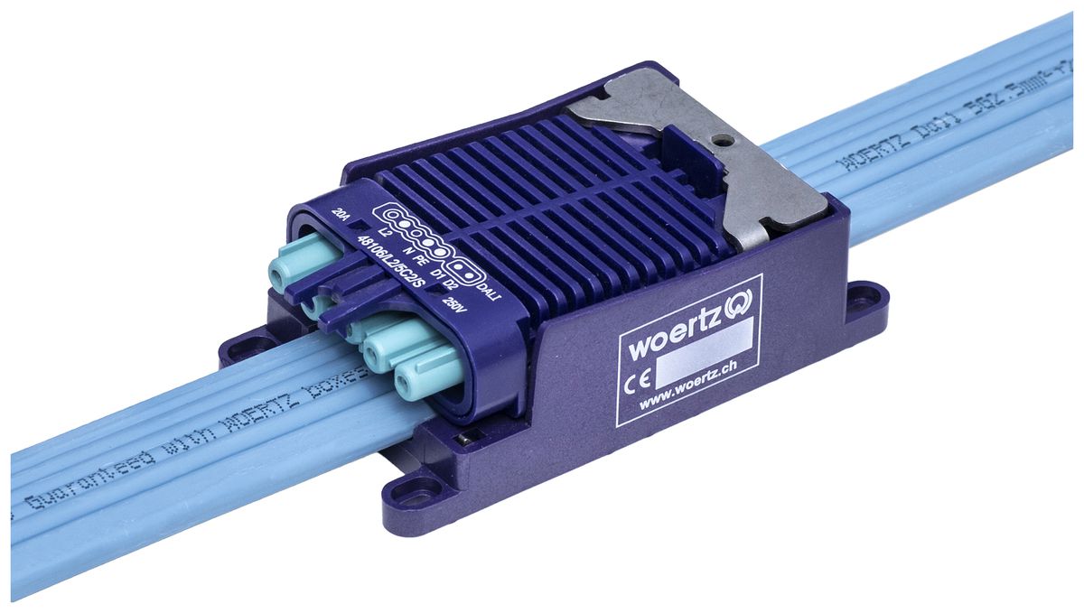 Scatola di raccordo rapida Woertz per cavo piatto DALI 5×2.5+2×1.5mm² 5P C2 L2