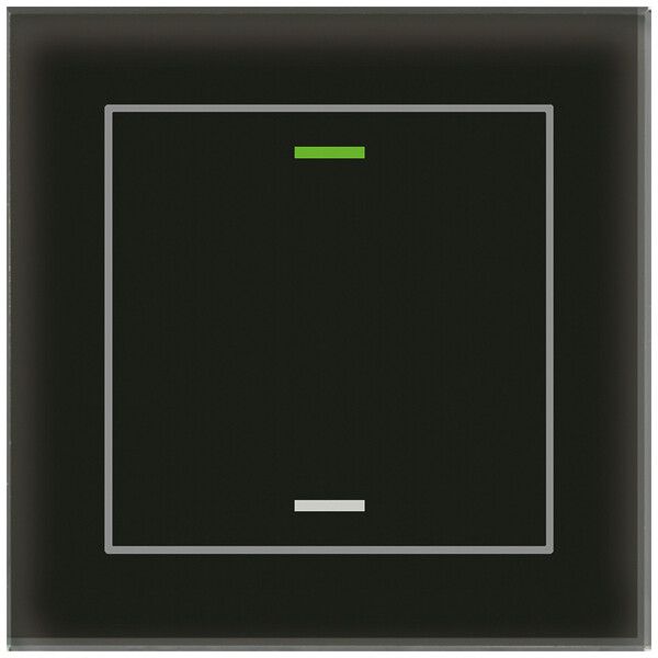 Poussoir KNX RGBW ENC MDT GTL-1T0S.02S 1t/2a temp verre noir "neutre"