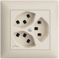 UP-Steckdose 3×T23 Feller EDIZIOdue FMI, 1×getrennt, Steckklemmen, crema