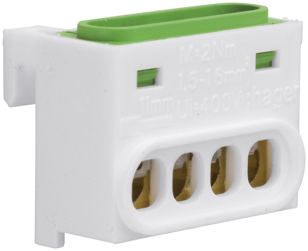 Erdungsklemme Hager gamma 4-fach grün