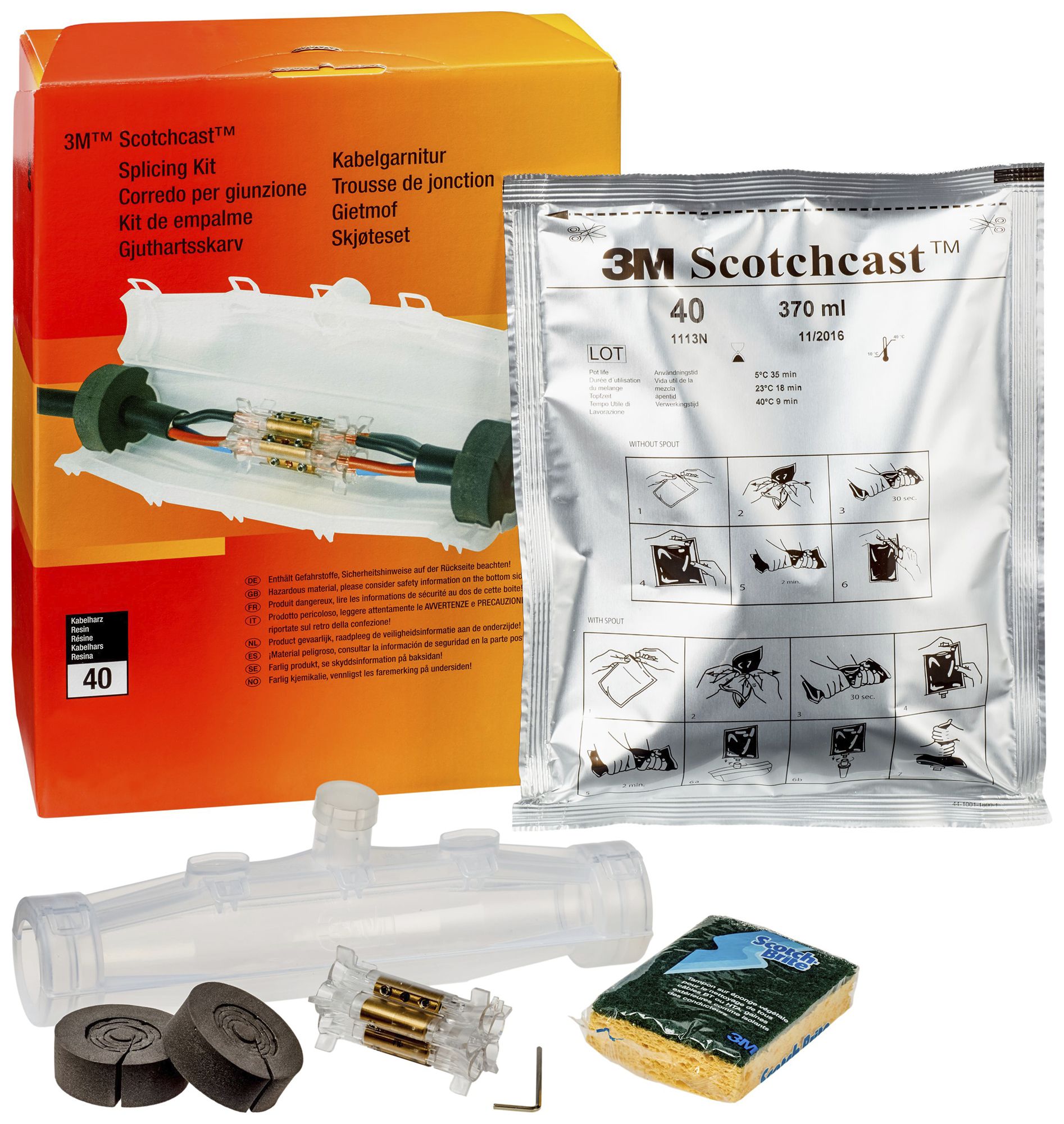 Manchon de jonction/dérivation 3M 92-NBA 4 résine de coulage 1kV