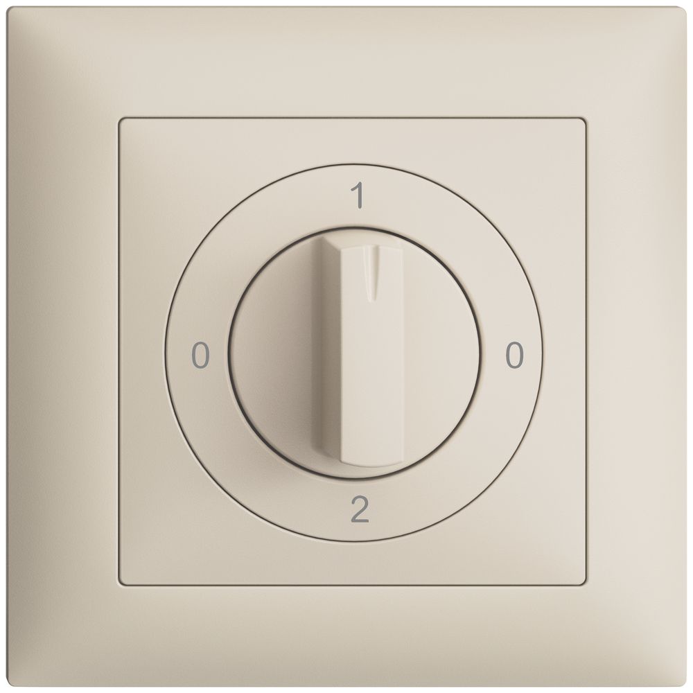 Frontset EDIZIOdue 0-1-0-2 crema 88×88mm für Drehschalter