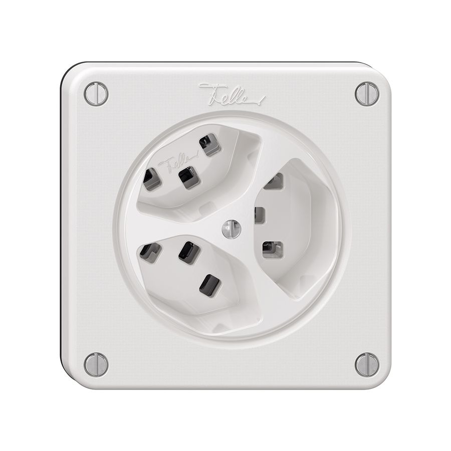 Steckdose NEVO, 3×T23, weiss