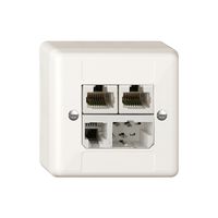 AP-Dose ADSL T+T/2×RJ45/RJ11/u ITplus weiss