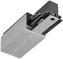 Einspeiser SLV für AP-Stromschiene EUTRAC, Erde rechts silbergrau