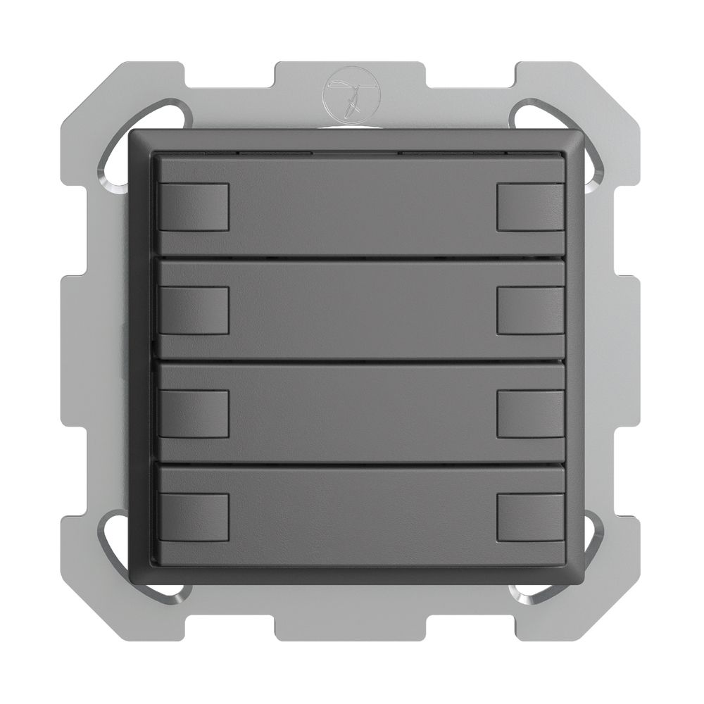 UP-Taster KNX 4-fach EDIZIOdue dunkelgrau RGB ohne LED