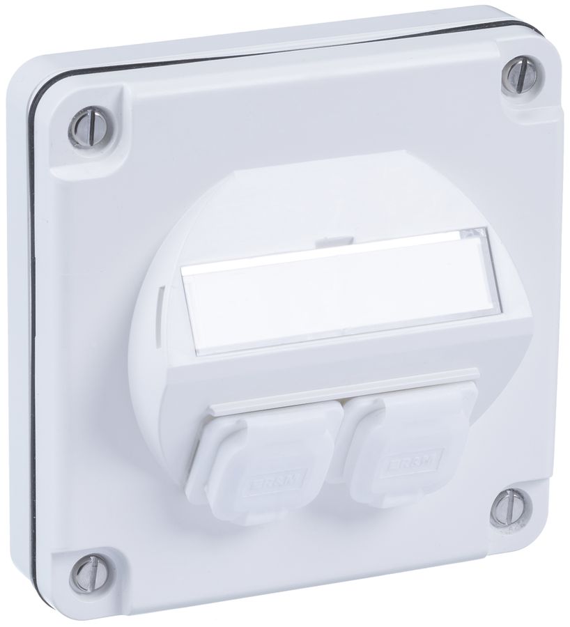 Prise de raccordement ENC R&M SplashLine, pour 2×cat.6A, IP54, blanc