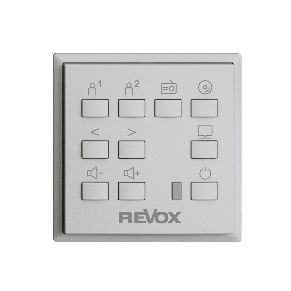 Commande murale EDIZIOdue pour Voxnet F, avec 10 bout., LED, IR, gris clair