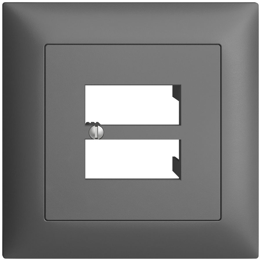 UP-Frontset EDIZIOdue dunkelgrau 88×88mm 4×RJ45