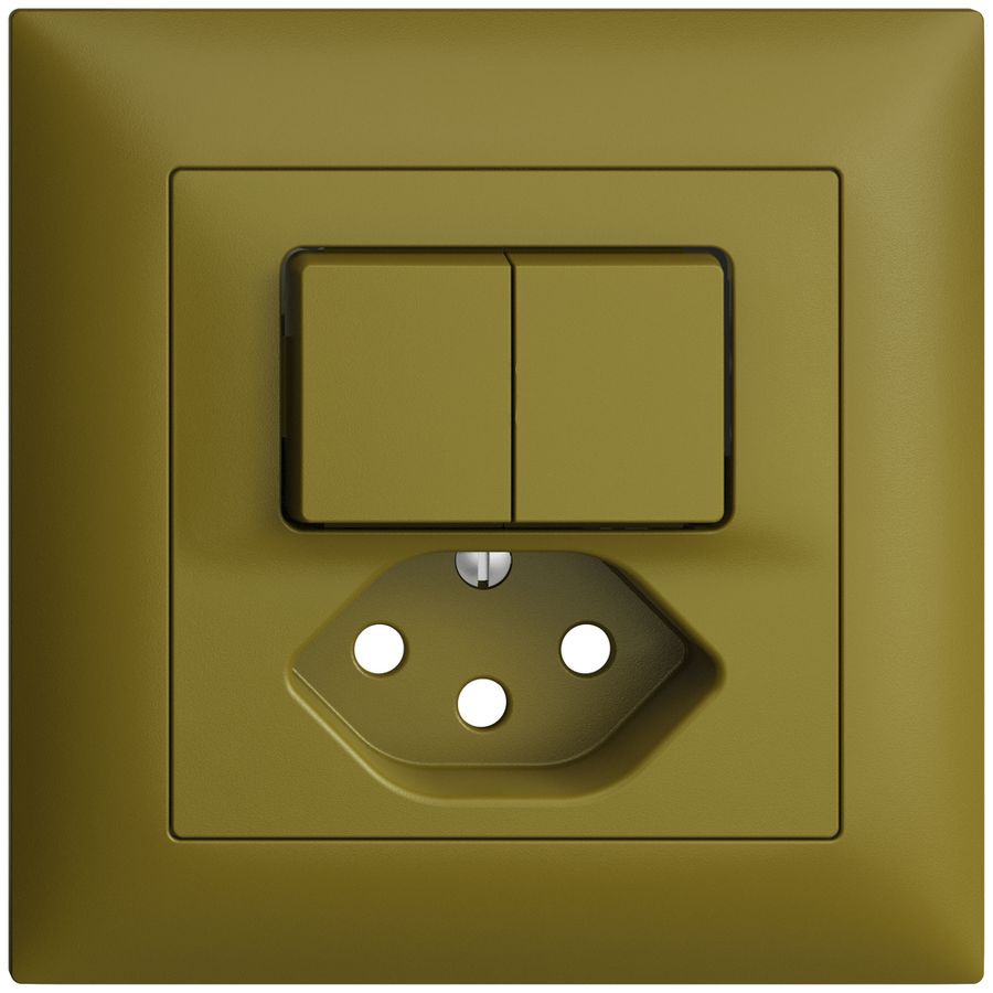 Frontset EDIZIOdue olive 88×88mm T13