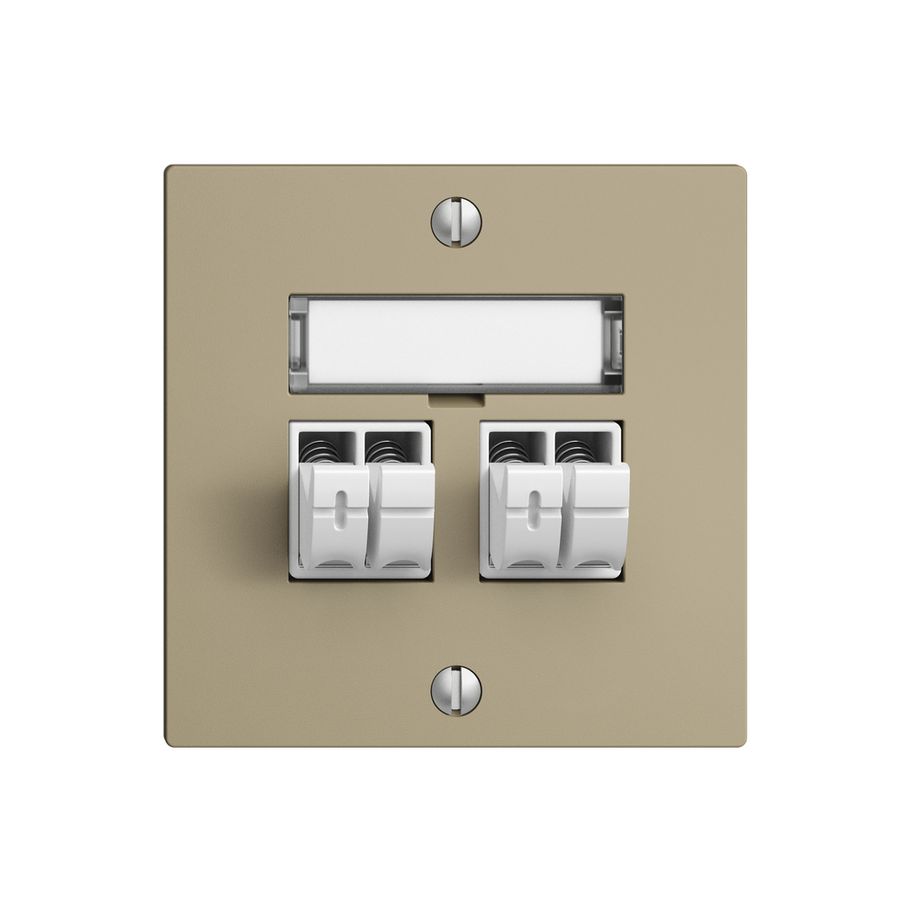 Prise audio Push Type EDIZIOdue F, 2×, kit d'inscription, sand