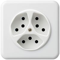 UP-Steckdose basico 3×Typ 13 weiss mit Kinderschutz