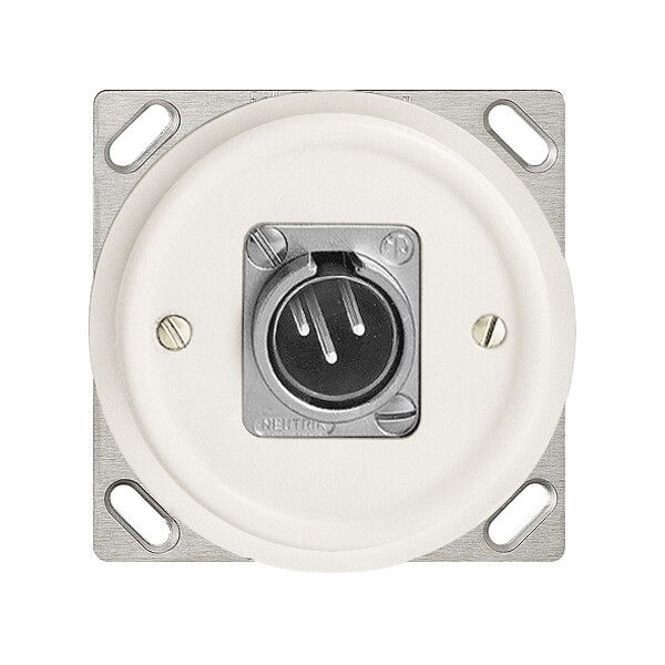 Prise INC XLR 3P blanc, avec douille 3P