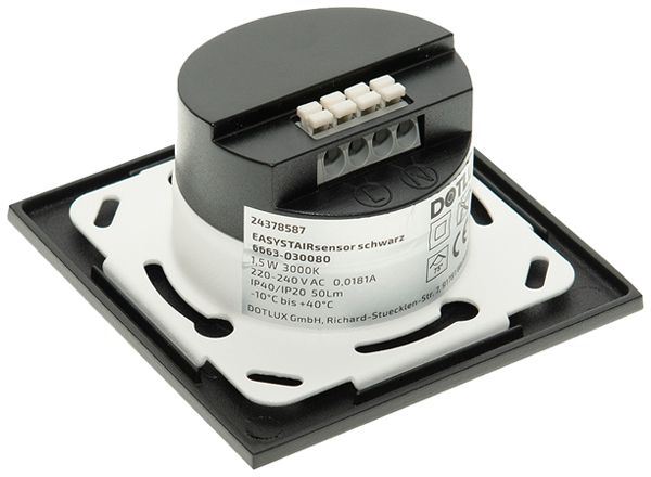 Applique LED INS DOTLUX EASYSTAIRsensor HF 1.5W 3000K IP40 82×43mm nero