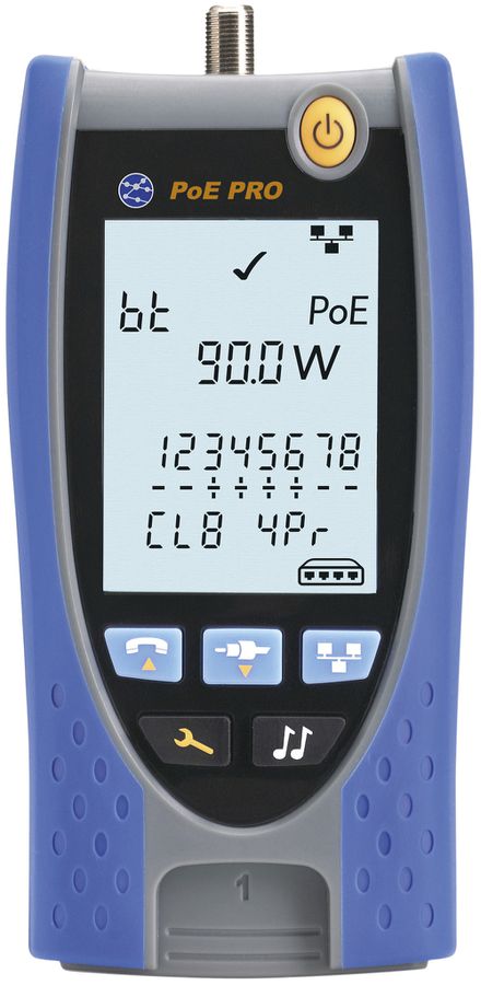 Multimedia-Kabeltester PoE PRO mit Bluetooth RJ11/12/45/F-Anschluss