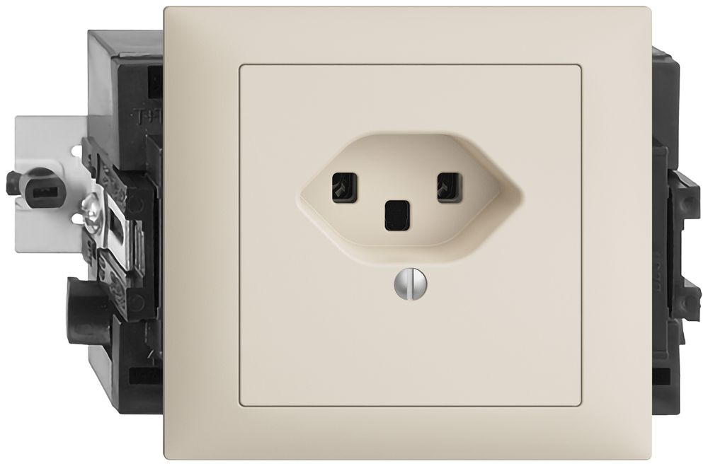 Prise INC EDIZIOdue T23 16A crema 53mm, bornes à vis