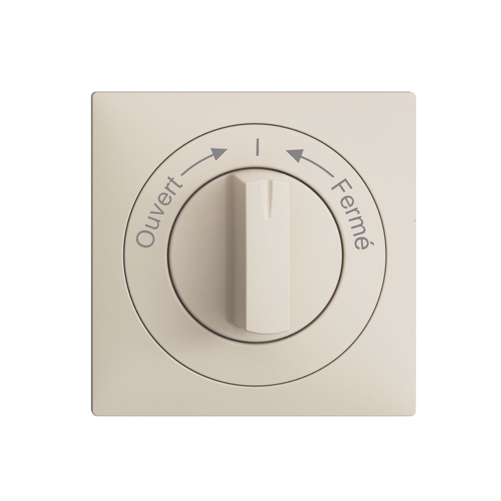 Frontset EDIZIOdue Ouvert->I<-Fermé crema 60×60mm für Schwenktaster