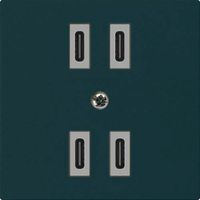 Prise de charge USB Hager kallysto 2×C-C 2×20W ou 4×10W 5V 60×60mm noir