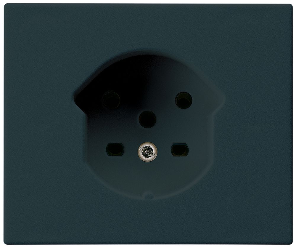 Prise type 15 INC Hager FLF avec bornes à vis noir