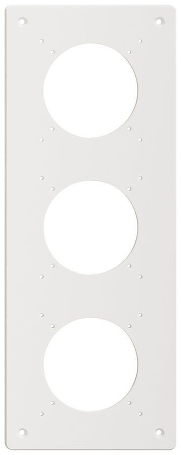 Plaque de montage Feller NEVO SNAPFIX® 3×1 Ø69mm 125×325mm blanc