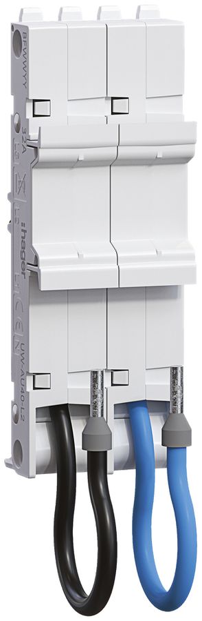 Universaladapter Hager uniway 36mm, 40A, 2P, L2N