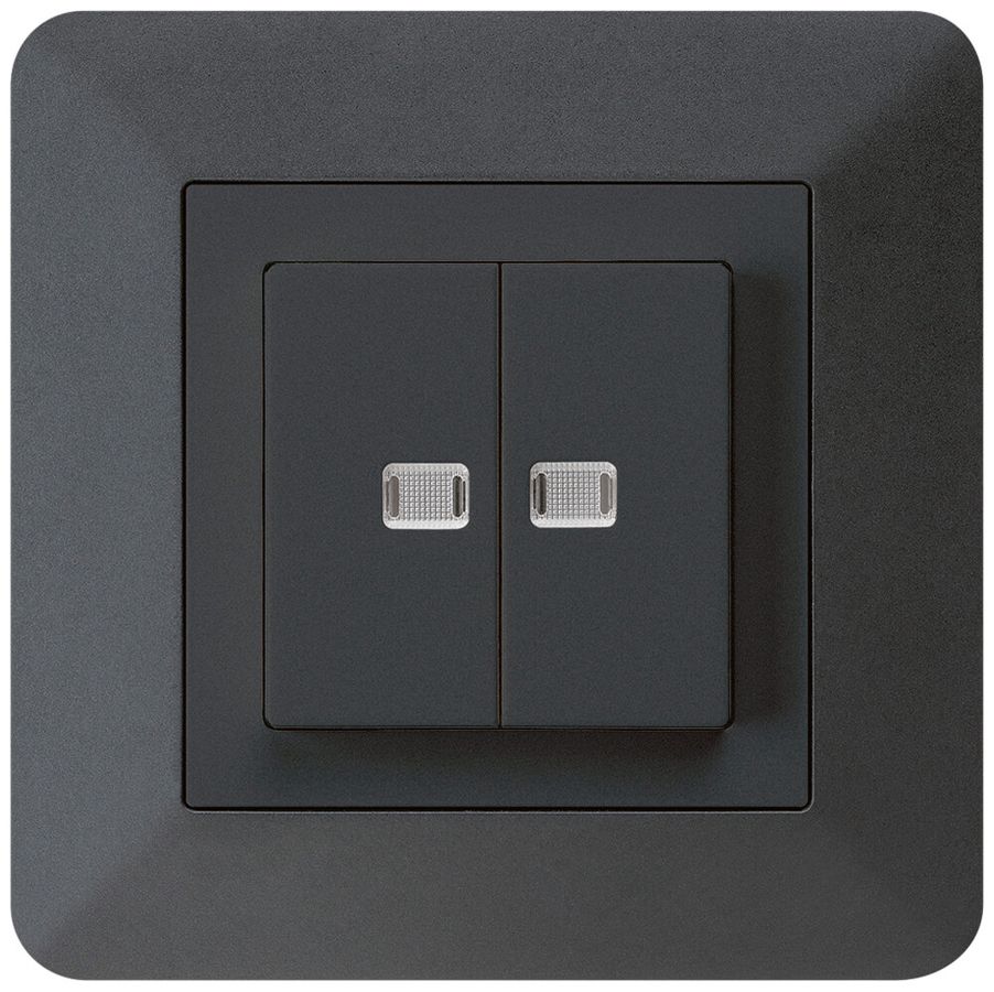 UP-Leuchtdruckschalter kallysto.trend 1/3+3/1 mit 2 Linsen schwarz