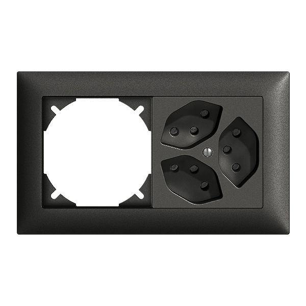 UP-Kombination leer+3×T13 horiz. EDIZIOdue schwarz