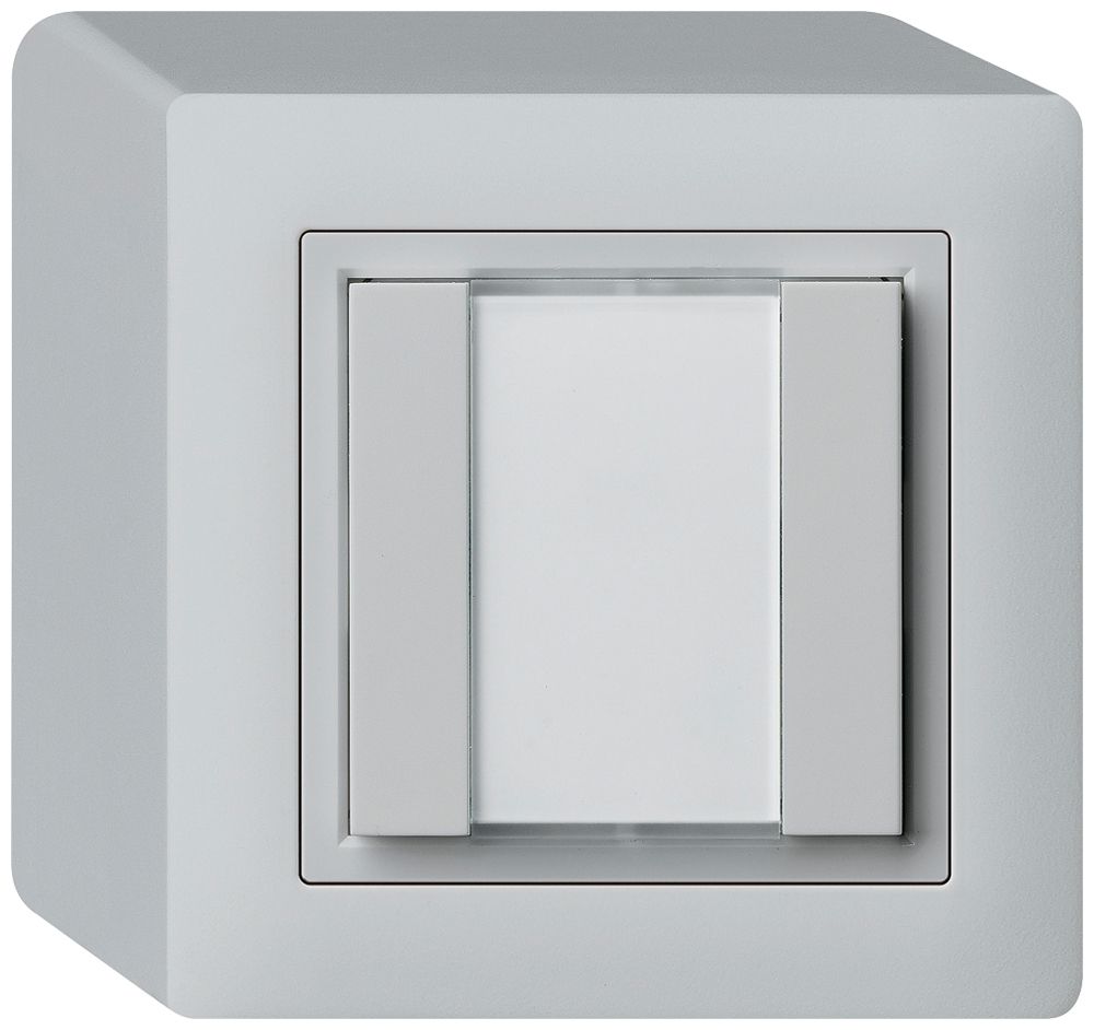 Poussoir universel AP 2×kallysto avec LED gris clair