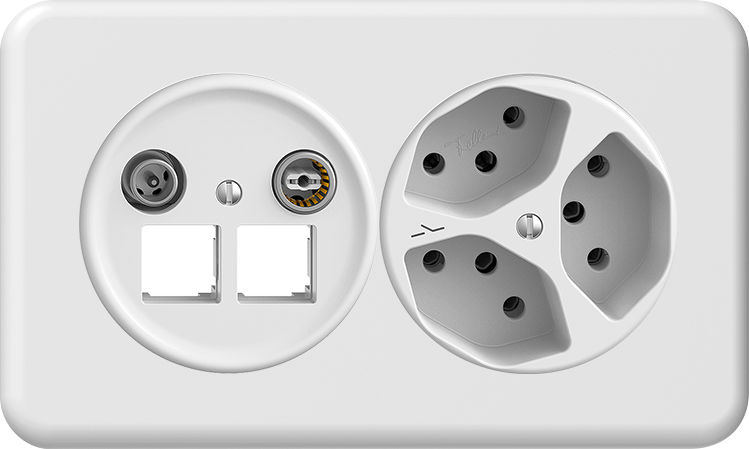 Combinazione INC Sdue 1×2, 11dB 2xRJ45 + 3xT13 1S bi